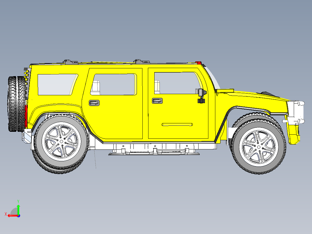 全地形悍马车三维建模后视图