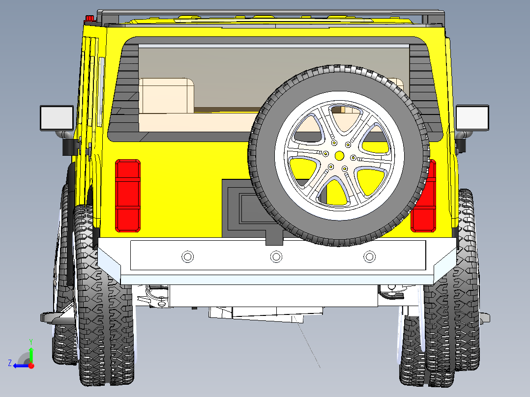 全地形悍马车三维建模右视图
