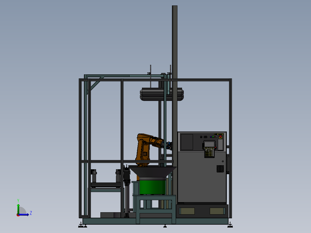 高端机器人双振动盘自动装配左视图