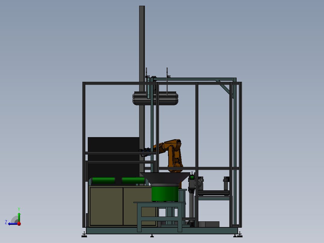 高端机器人双振动盘自动装配右视图