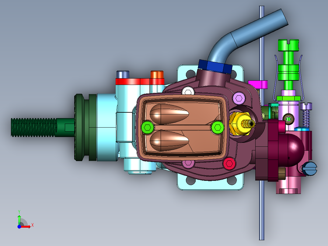 汽油单缸发动机前视图