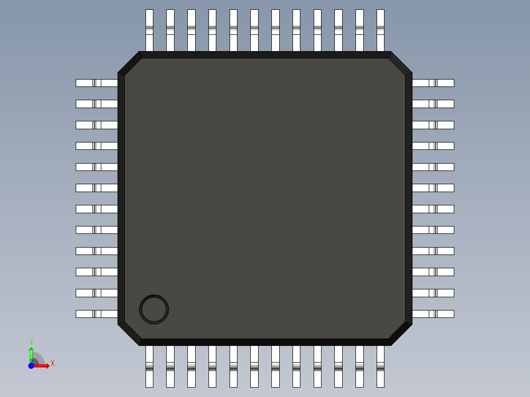 元器件3D封装LQFP48_FPT-48P-M0578前视图