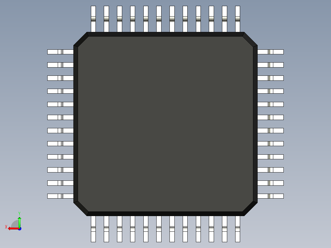 元器件3D封装LQFP48_FPT-48P-M0578后视图