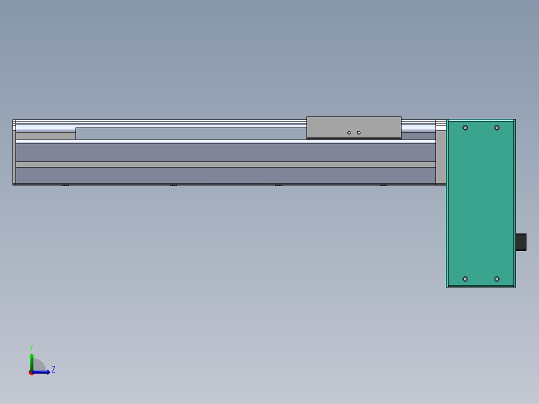 电动滑台模组STM100左下折模型左视图