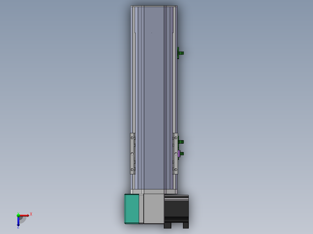 电动滑台模组STM100左下折模型俯视图