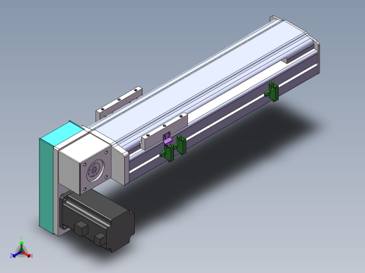 电动滑台模组STM100左下折模型正等轴测缩略图