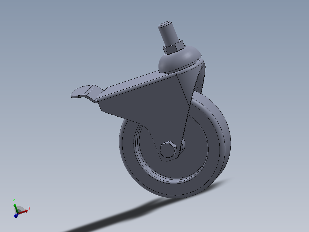 75毫米脚轮主视图