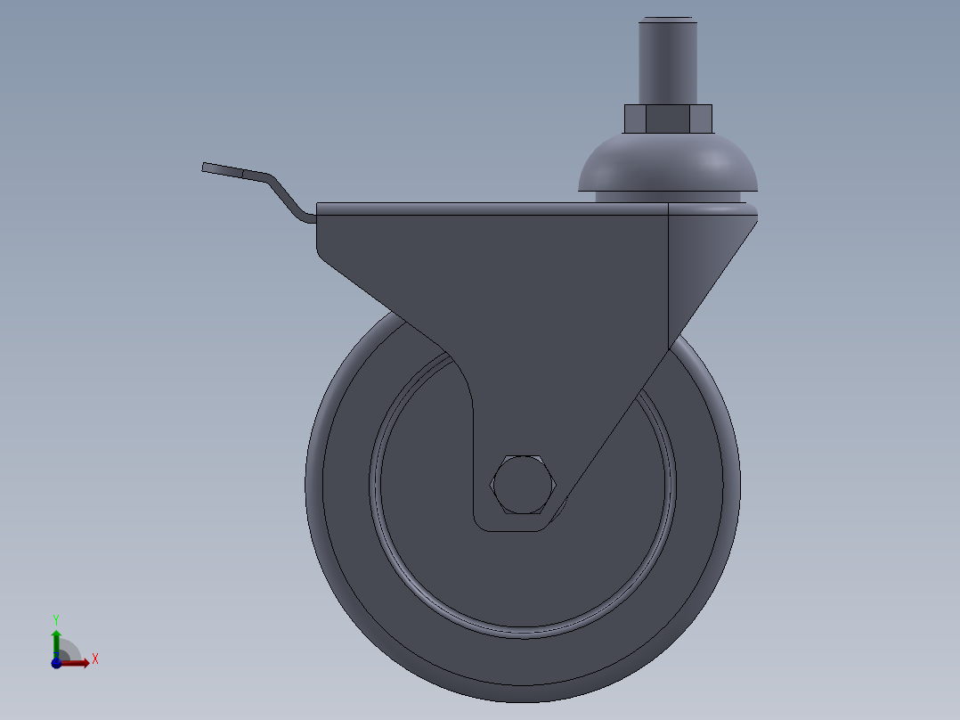 75毫米脚轮前视图