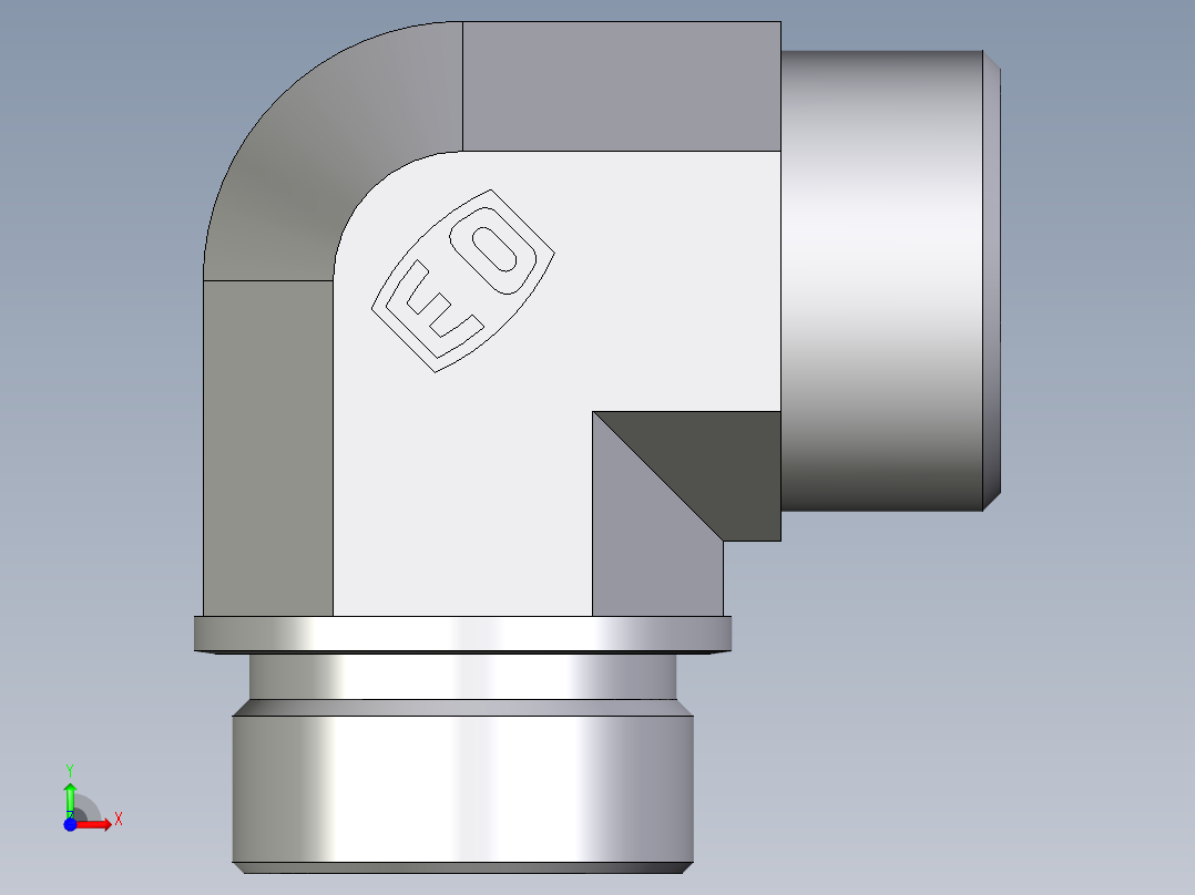 卡套式工业通用硬管接头EO_Male_stud_elbow_WE30SMCFX前视图
