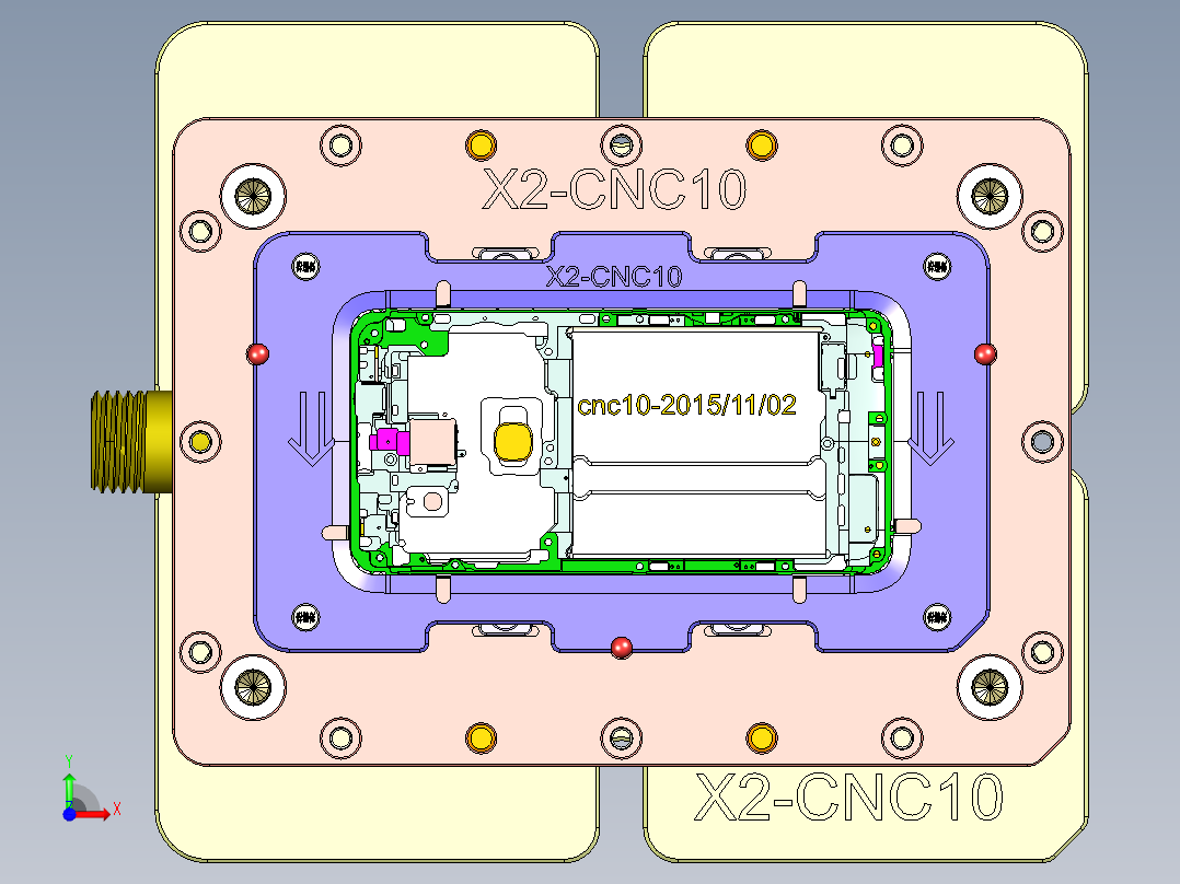 X2-笔记本CNC工装夹具三维模型CNC10-1103前视图