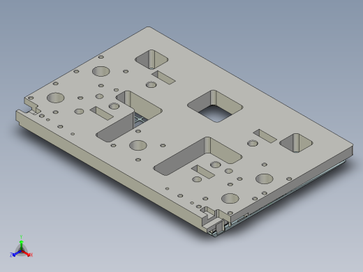 冲压薄铝板电脑键盘外壳铣侧孔程序模型