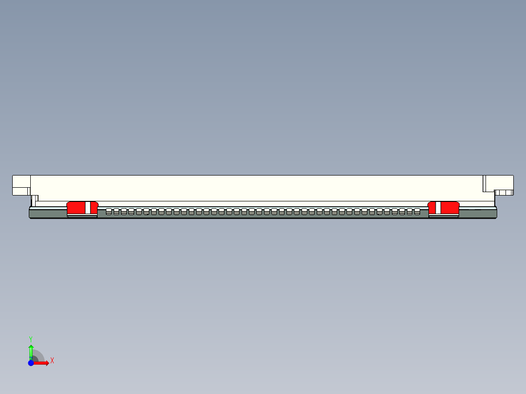 冲压薄铝板电脑键盘外壳铣侧孔程序模型前视图