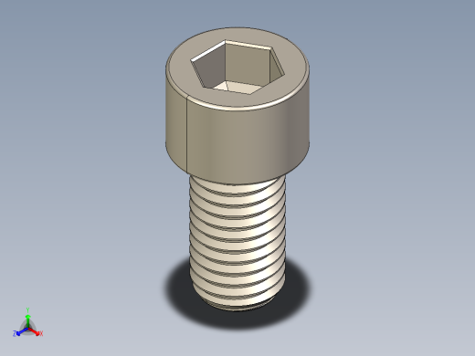 Screw_DIN_912_M12x22F_A2.STEP公制内六角螺钉