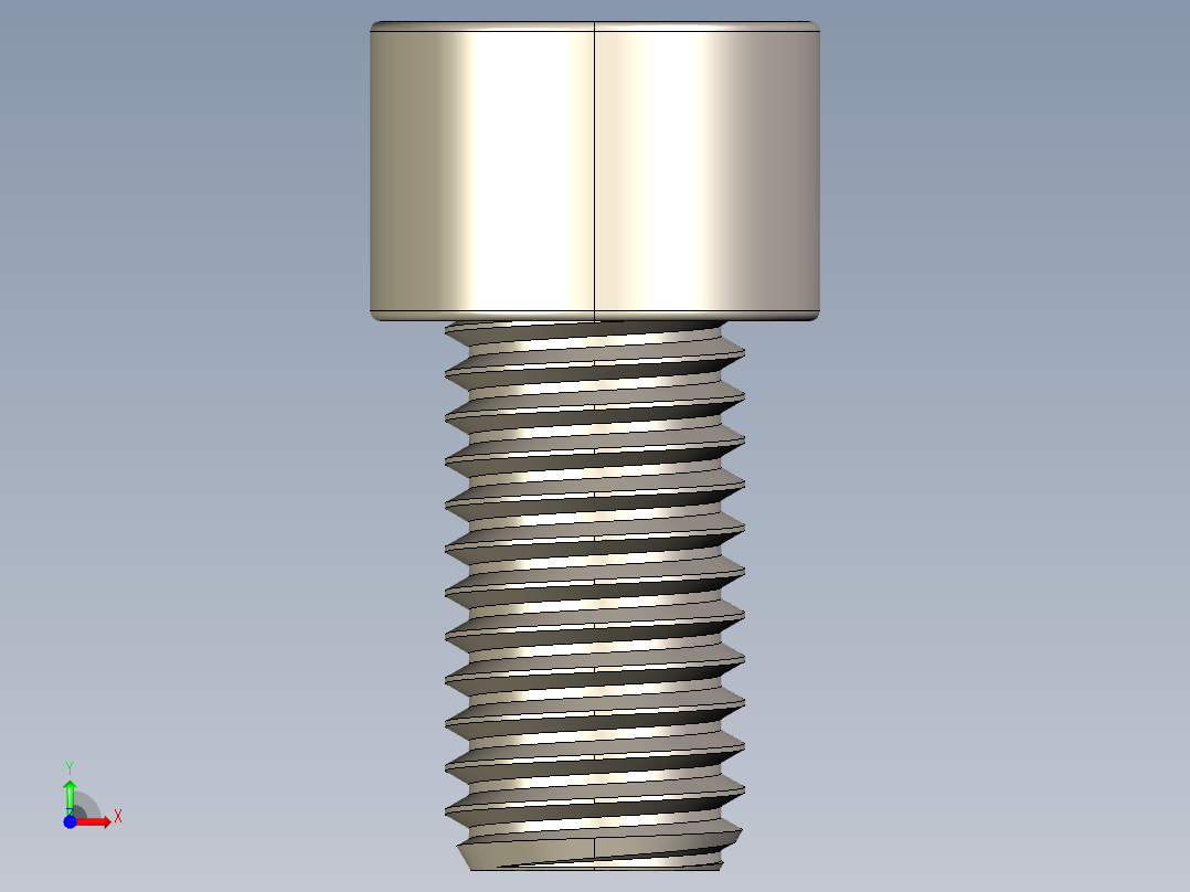 Screw_DIN_912_M12x22F_A2.STEP公制内六角螺钉前视图