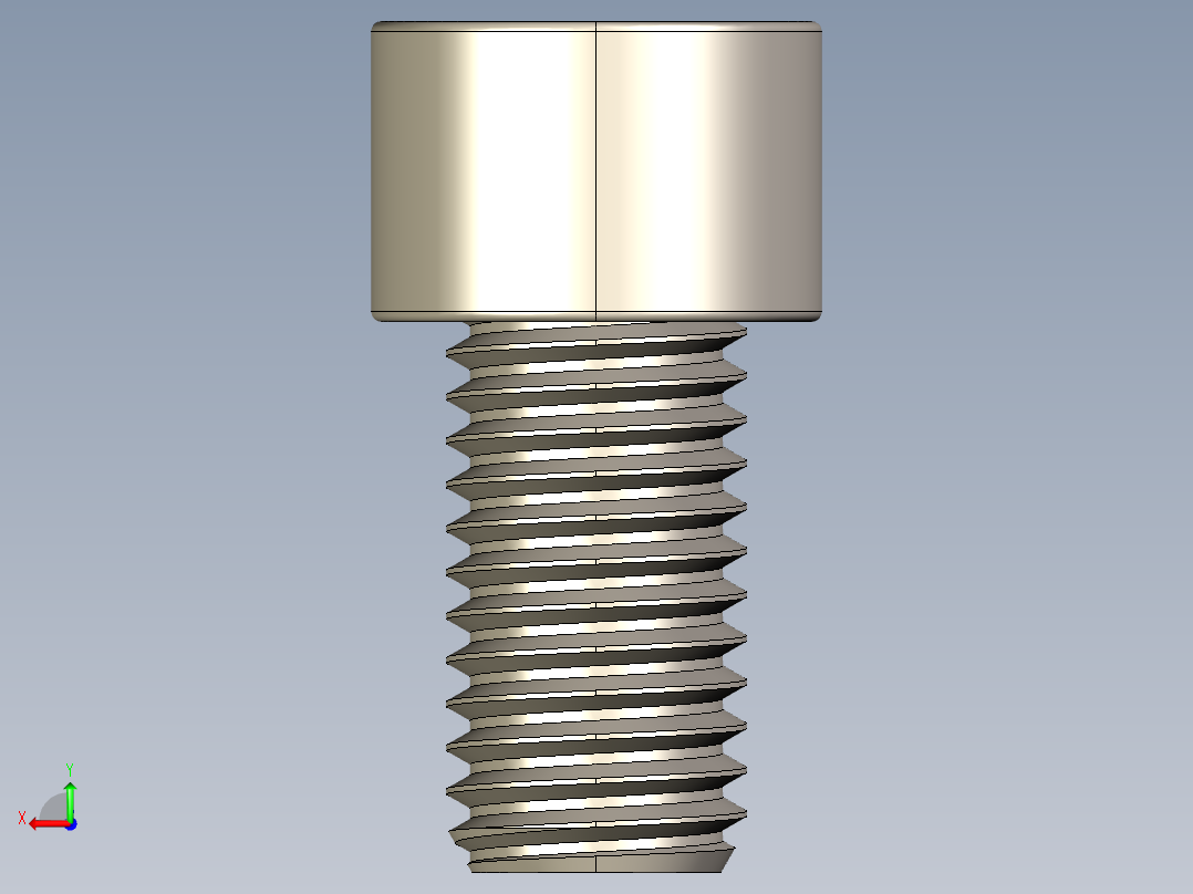 Screw_DIN_912_M12x22F_A2.STEP公制内六角螺钉后视图