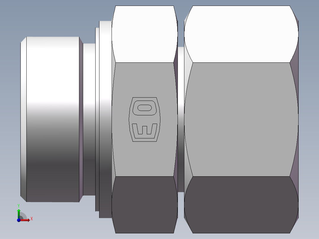 直通公制螺纹组合接头、2MD-42-42WD前视图