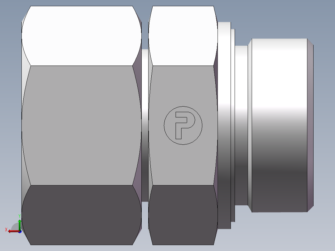 直通公制螺纹组合接头、2MD-42-42WD后视图