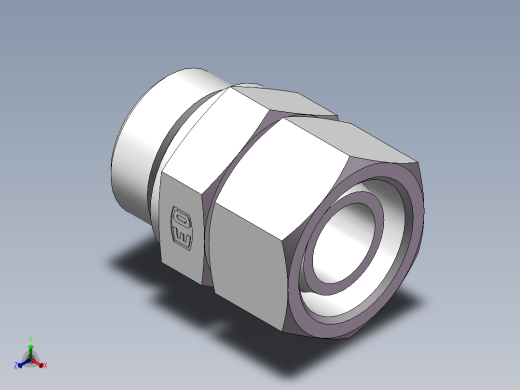 直通公制螺纹组合接头、2MD-42-42WD正等轴测缩略图