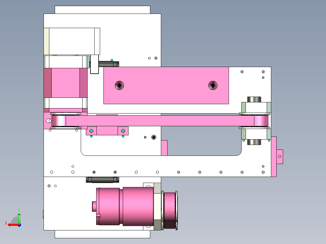 二轴输送皮带线设计后视图