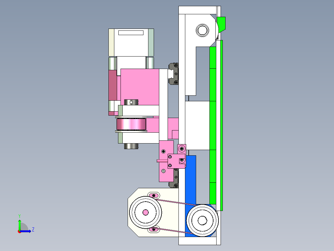 二轴输送皮带线设计左视图
