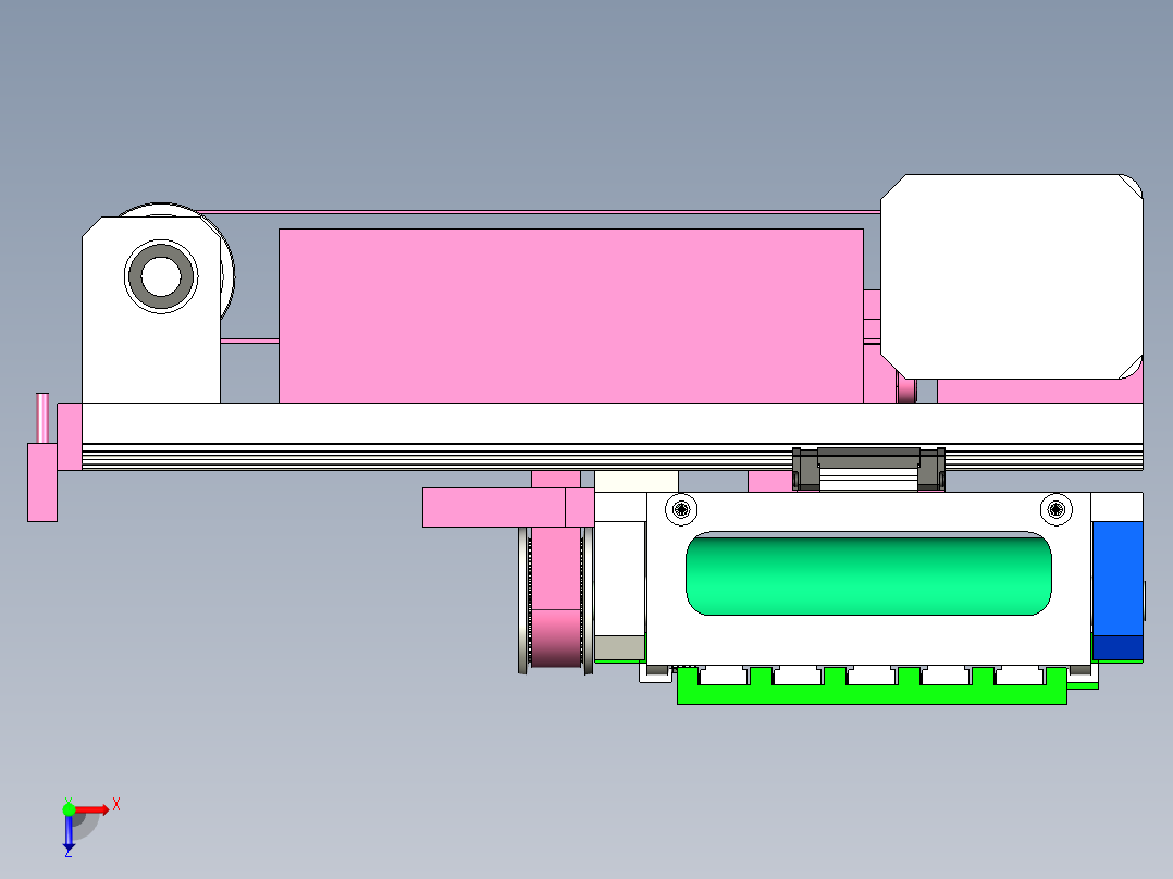 二轴输送皮带线设计俯视图