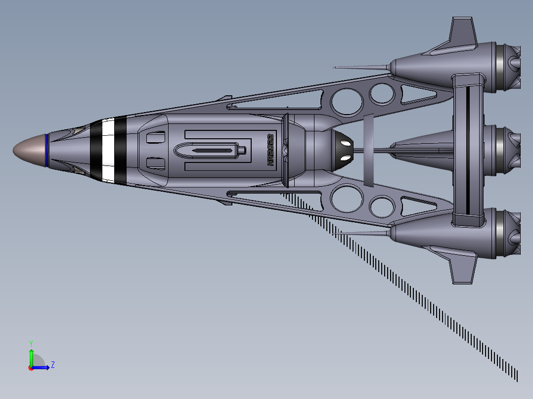 宇宙飞船(90)左视图