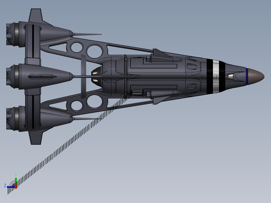 宇宙飞船(90)右视图