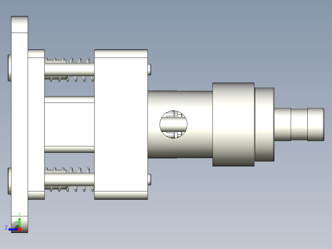 导光柱压合机构治具右视图