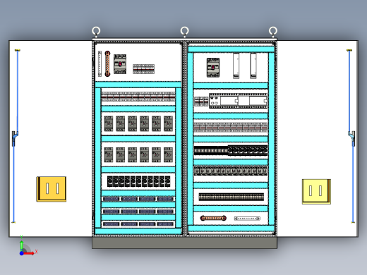 三柜组装12路交流接触器plc控制柜 56382前视缩略图