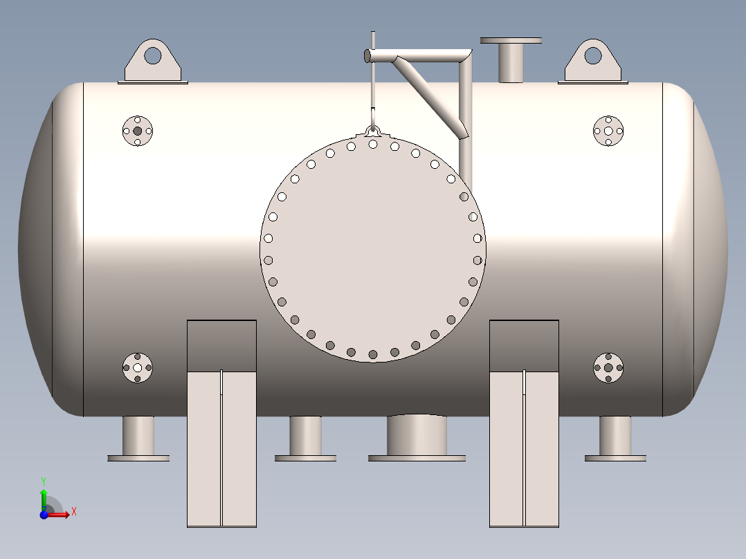 压力容积、压力容器储罐前视图