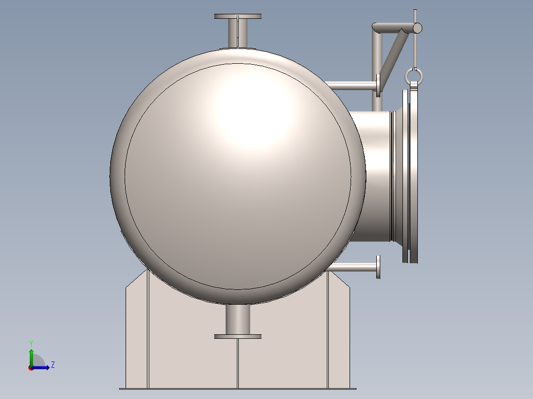 压力容积、压力容器储罐左视图