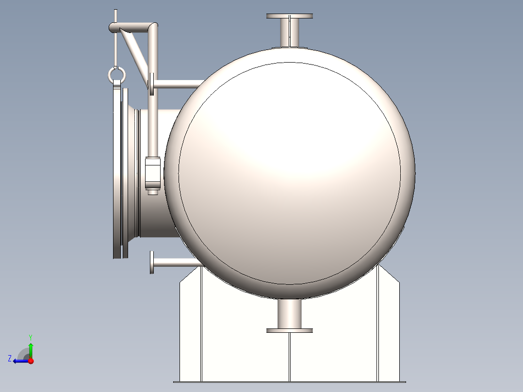压力容积、压力容器储罐右视图