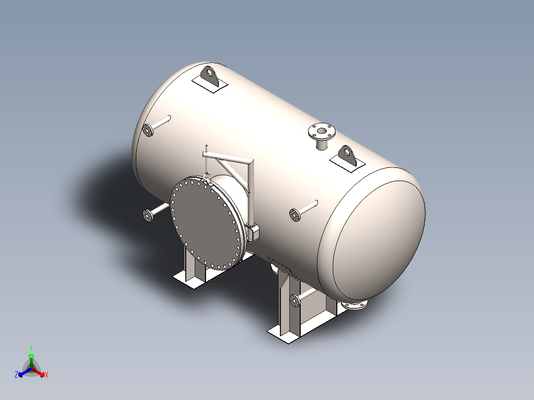 压力容积、压力容器储罐正等轴测图