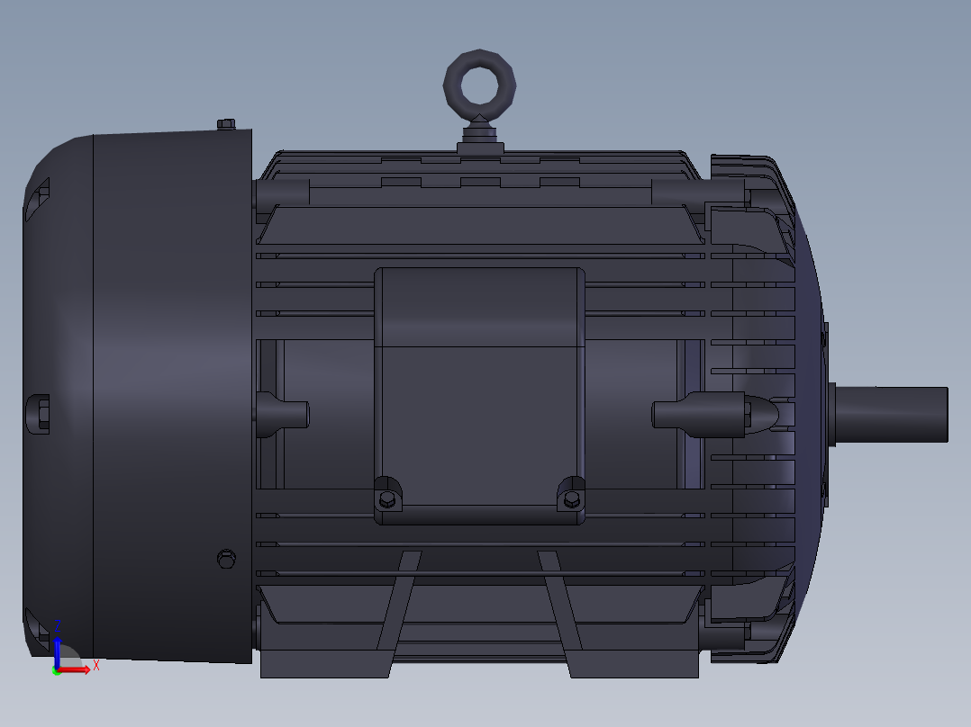 100马力-3450转-分的马达电机前视图