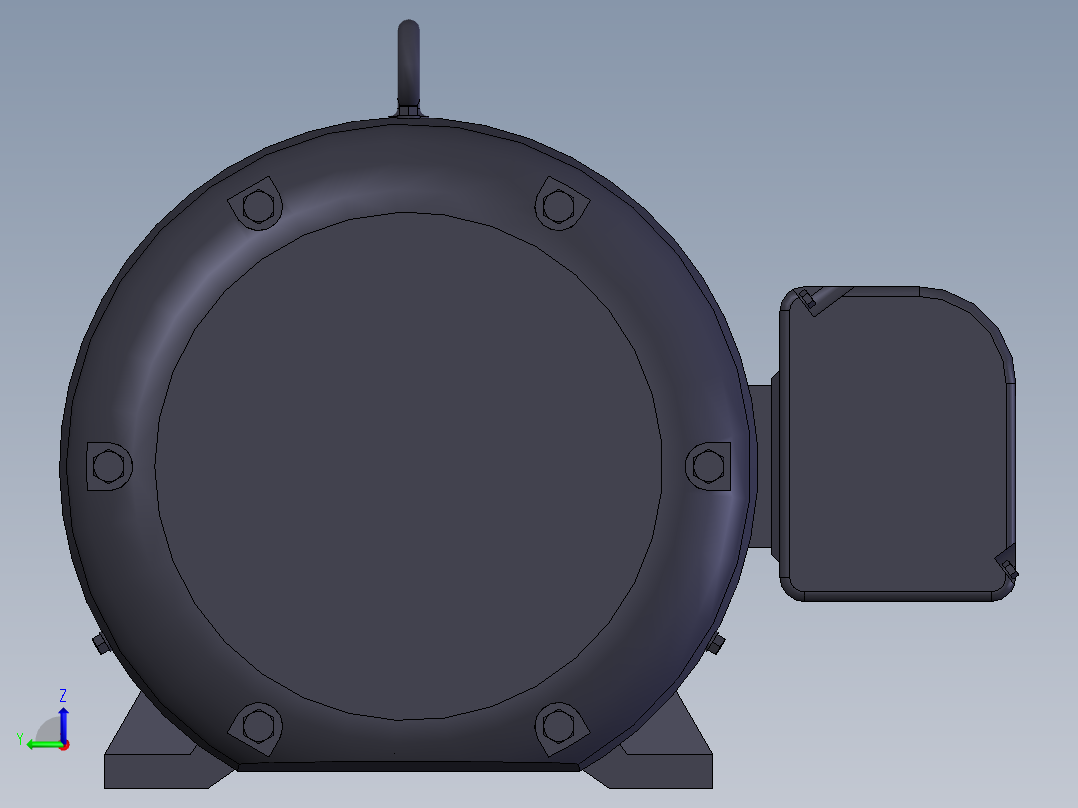 100马力-3450转-分的马达电机左视图