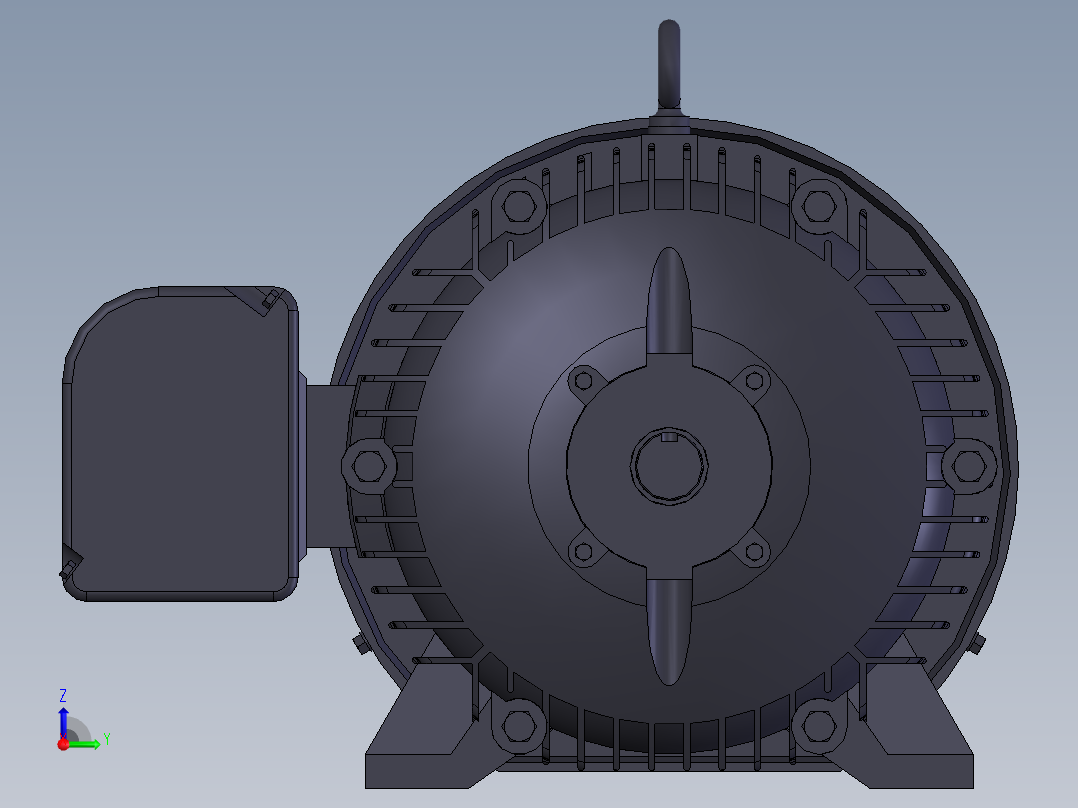 100马力-3450转-分的马达电机右视图