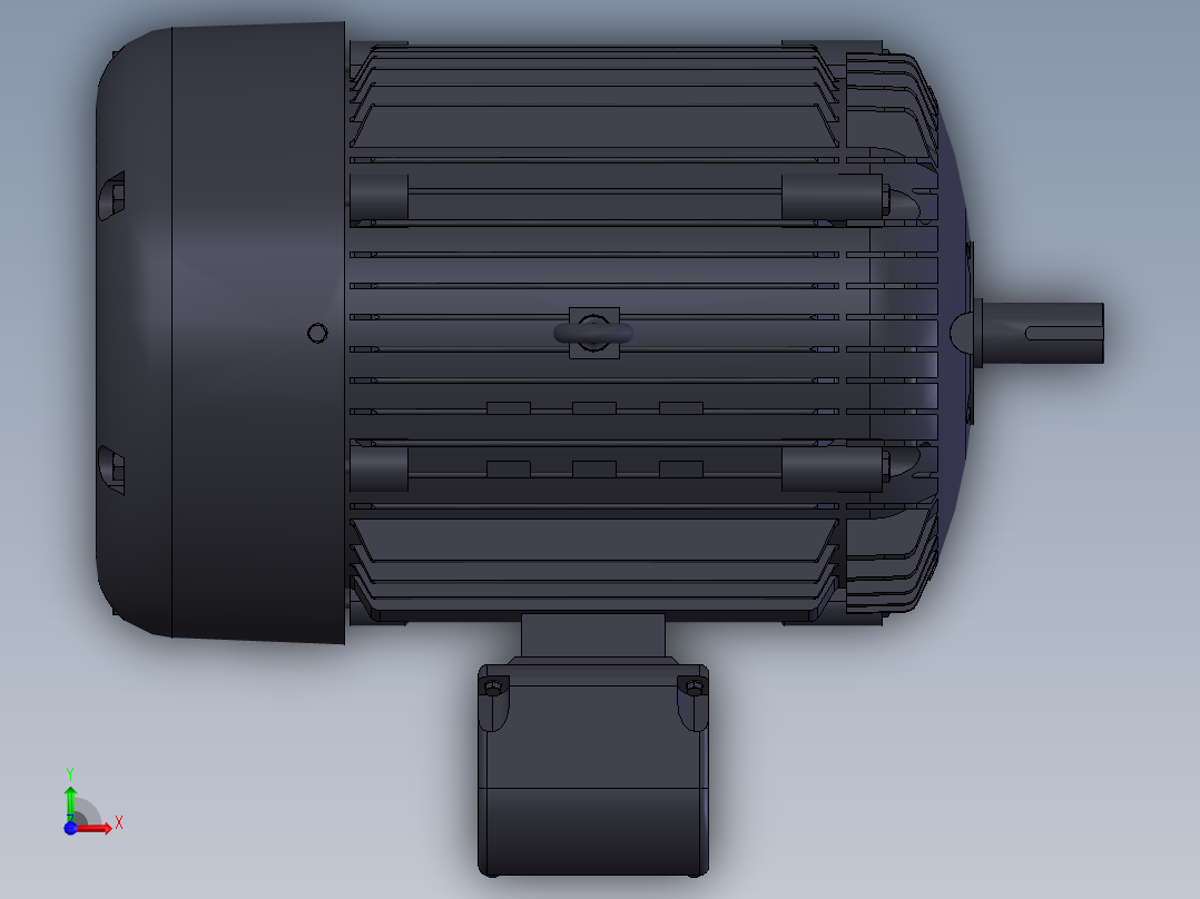 100马力-3450转-分的马达电机俯视图