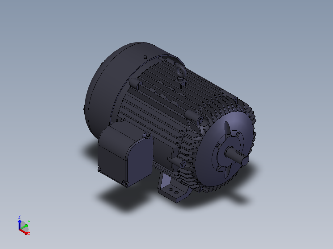 100马力-3450转-分的马达电机正等轴测图
