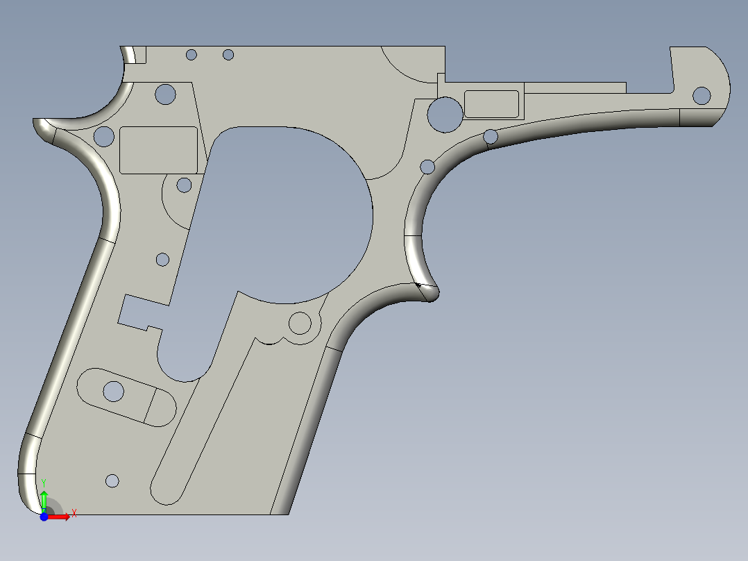 Beretta 21A 框架模型固定 1前视图