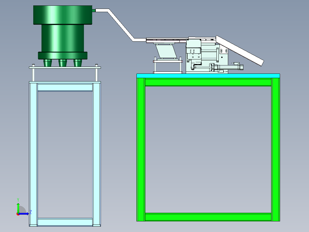带柄螺纹销自动化排料设计左视图