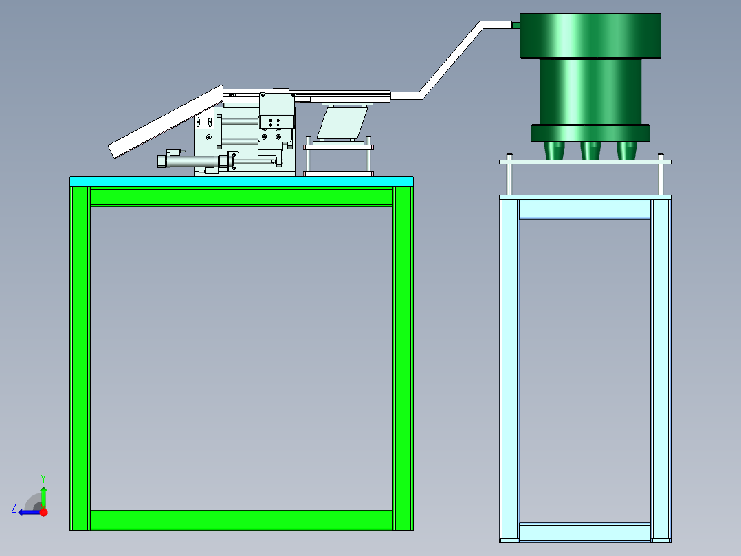 带柄螺纹销自动化排料设计右视图