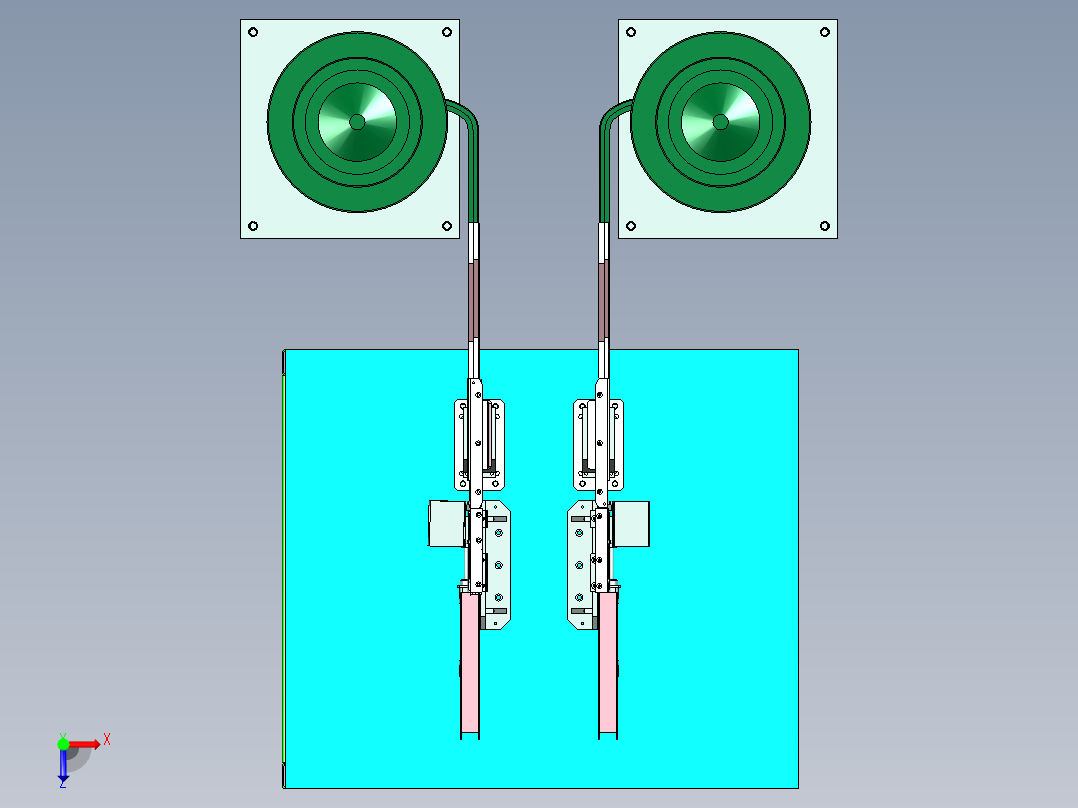 带柄螺纹销自动化排料设计俯视图