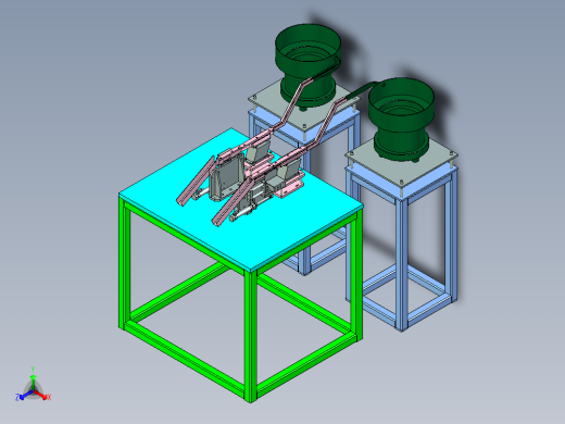 带柄螺纹销自动化排料设计正等轴测缩略图