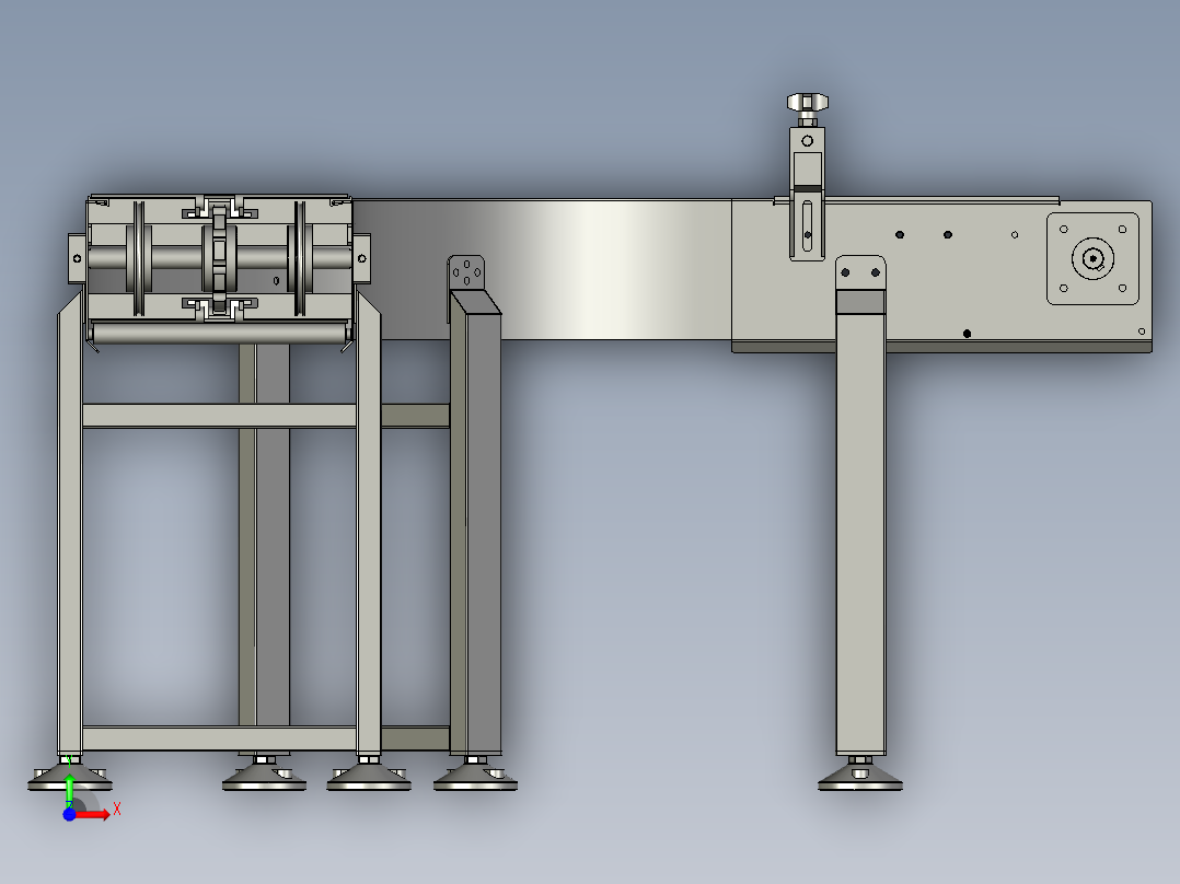 尼龙带衔接机转弯线前视图