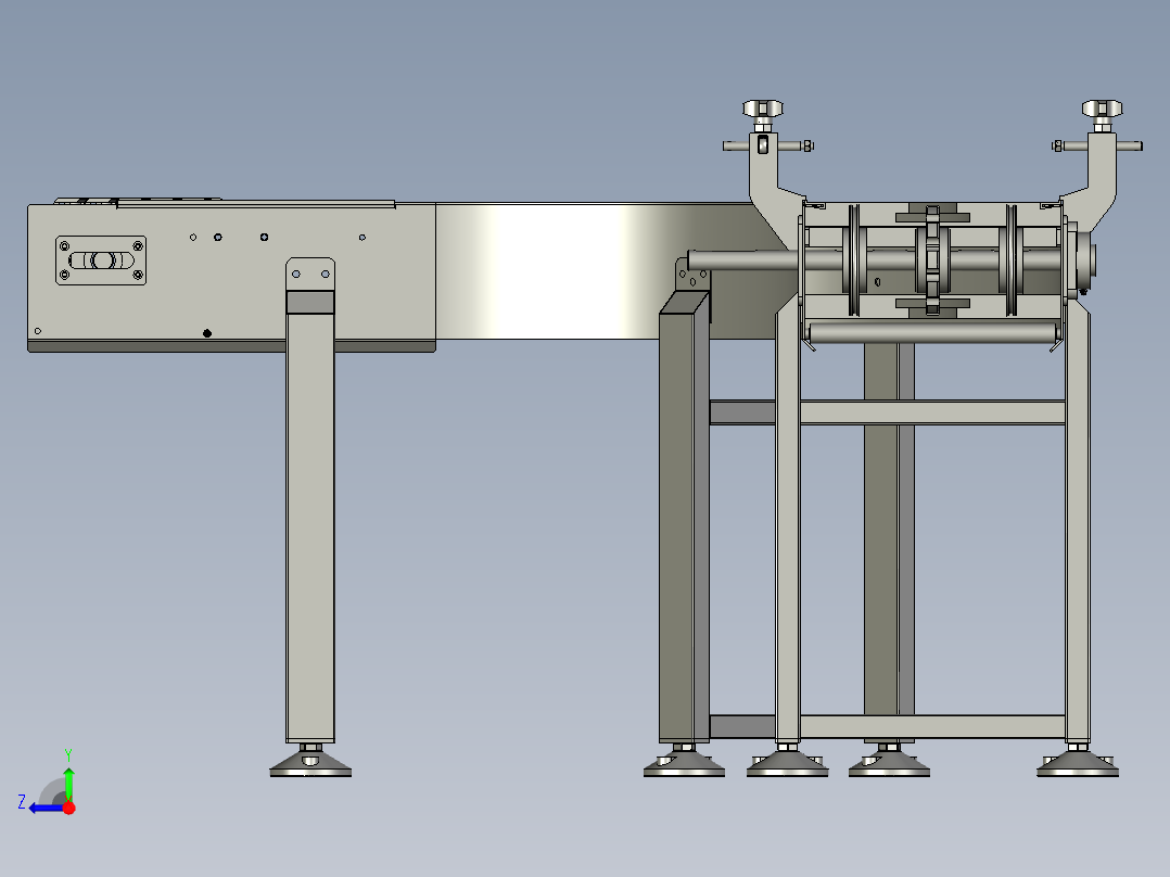 尼龙带衔接机转弯线右视图
