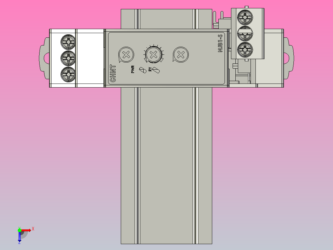 NJB1-S时间继电器三维模型202012俯视图