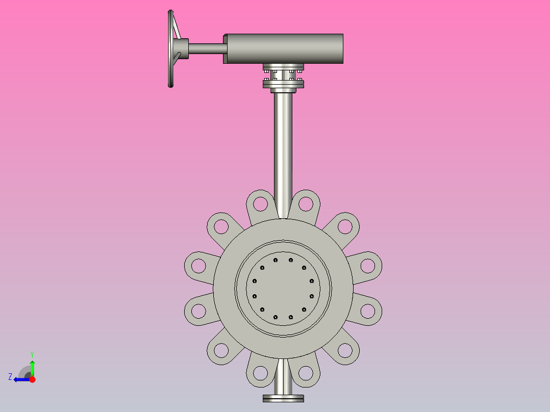 API830L凸耳式[DN150]蝶阀右视图