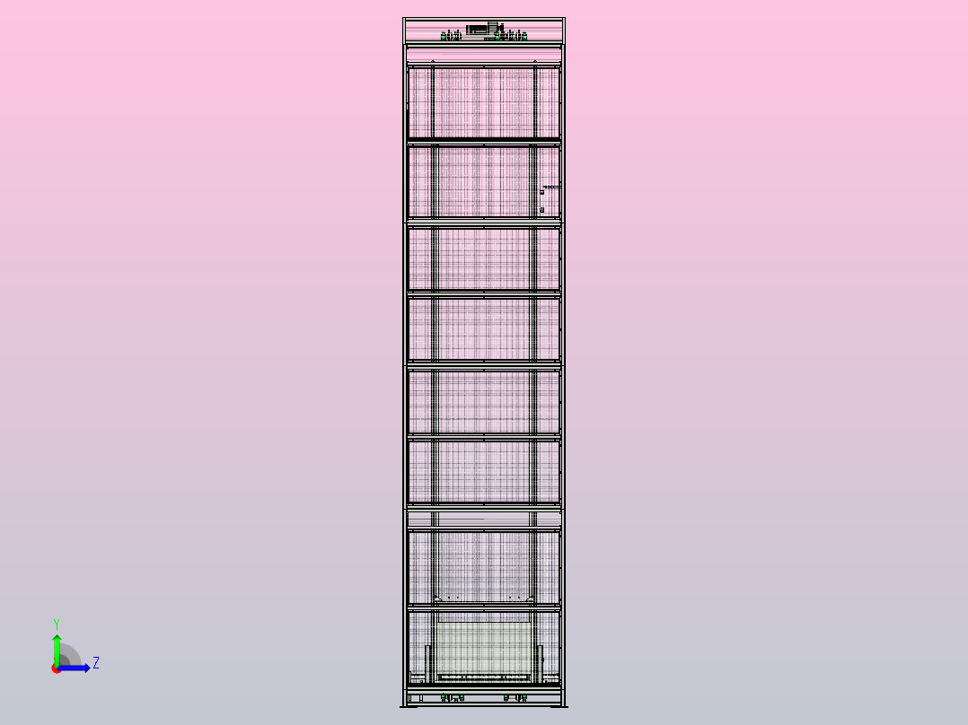 提升机总装左视图