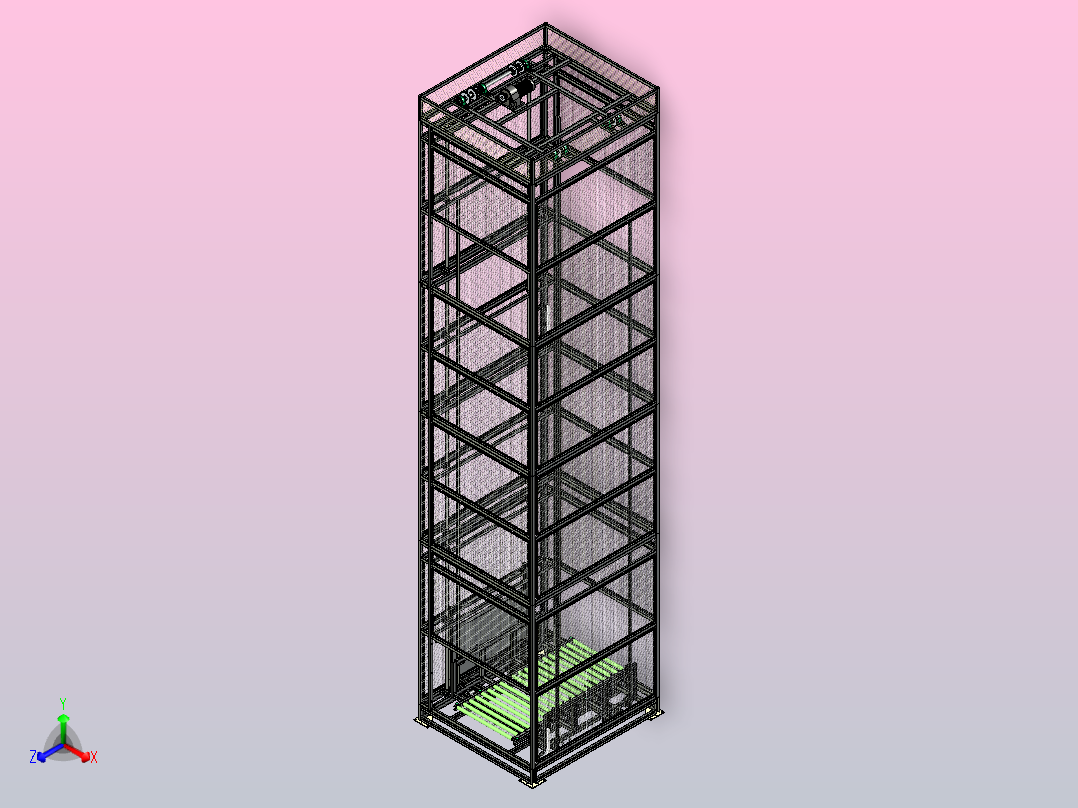 提升机总装正等轴测图