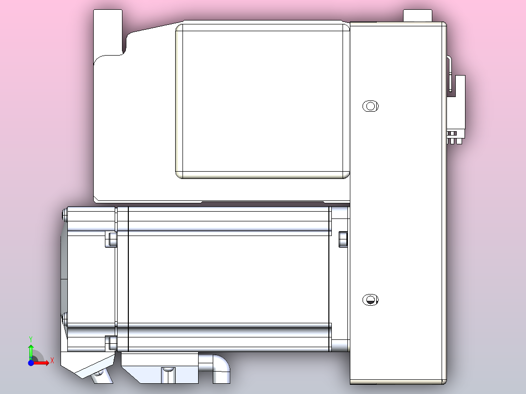 皮带直线轴半封闭可选导轨TPA-HNB-140D-120-L2850-RP-C-P40-N3前视图